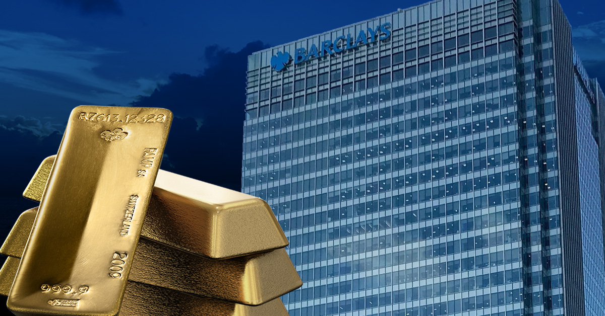 Cena złota w ciągu najbliższego roku może wzrosnąć nawet o 20%, mówi strateg Barclays Bank